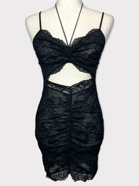 Victorias‎ Secret Halter Lace Sheer Mini Dress Small Lingerie Sexy Fairy Grunge